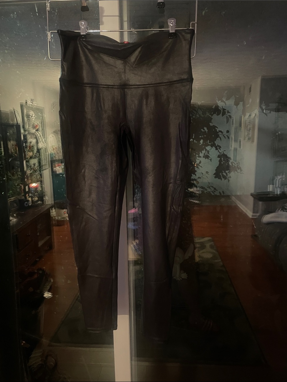 Black High-Waist Pleather Leggings